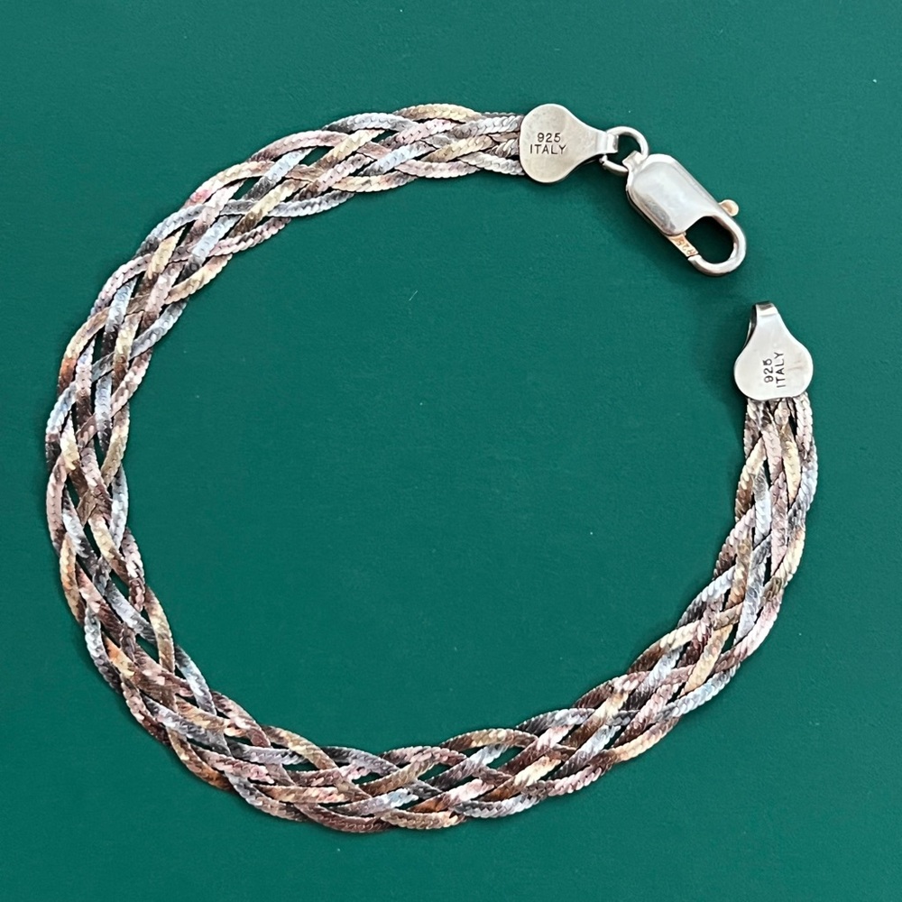 Tri-colour S925 Braided Bracelet